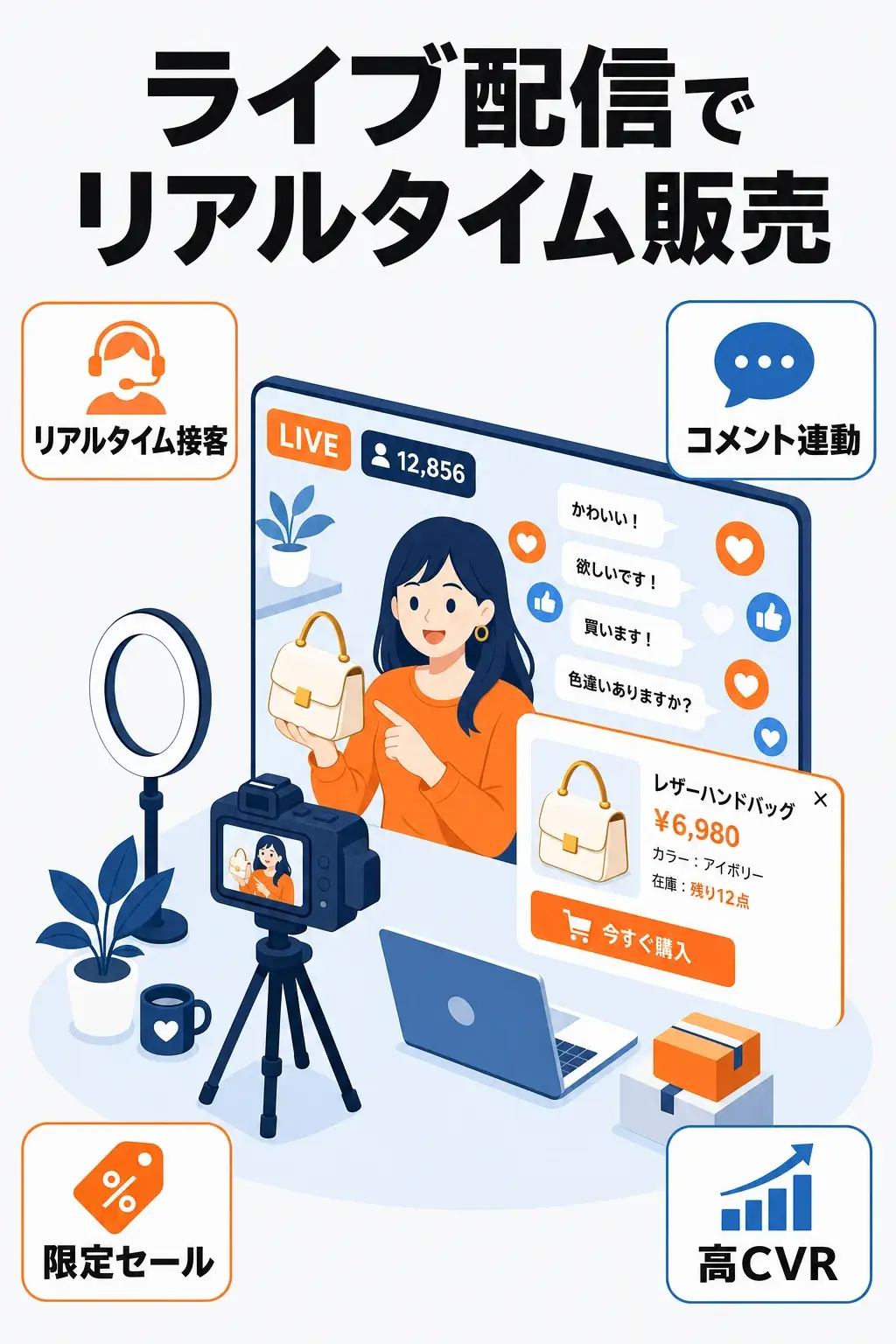 ライブ配信でリアルタイム販売